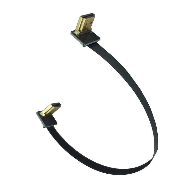 [AUSTRALIA] - FPV HDMI Cable, Kework 20cm FPV HDMI Slim Flat Cable, 90 Degree Upward Standard HDMI Male Interface to 90 Degree Upward Standard HDMI Male Interface for RED BMCC FS7 C300 (Double Upward) Double Upward 