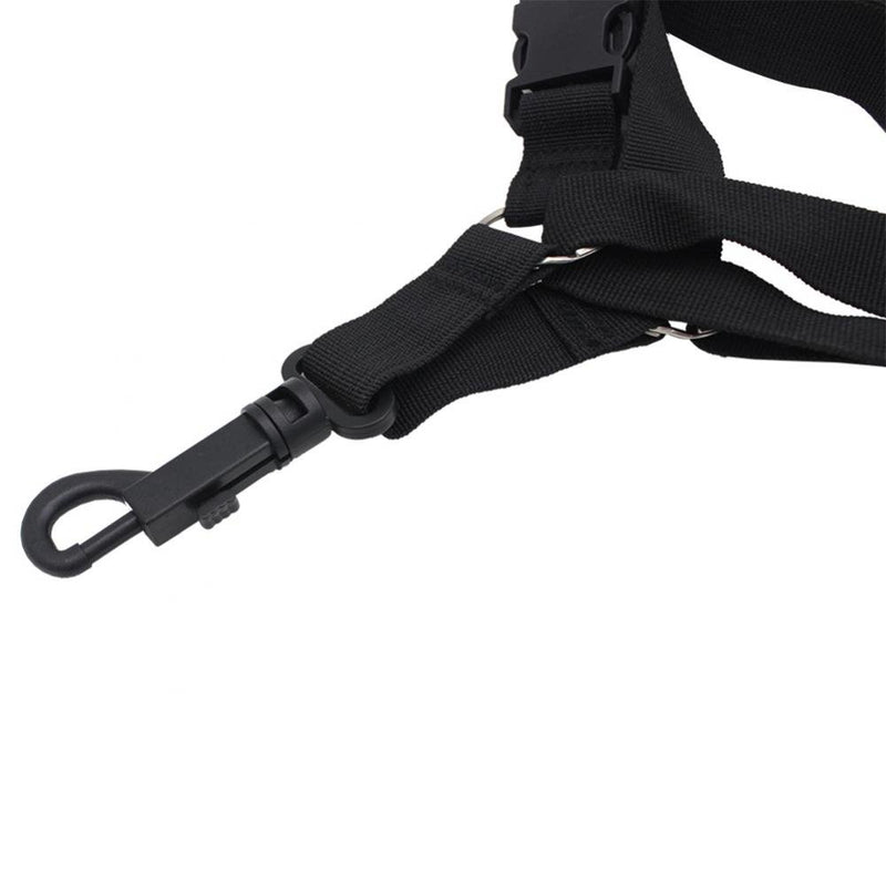 Professional Saxophone Strap Adjustable Sax Double Shoulder Strap Soft Harness for Baritone Alto Tenor Soprano Sax Musical Instrument Accessory (Black)