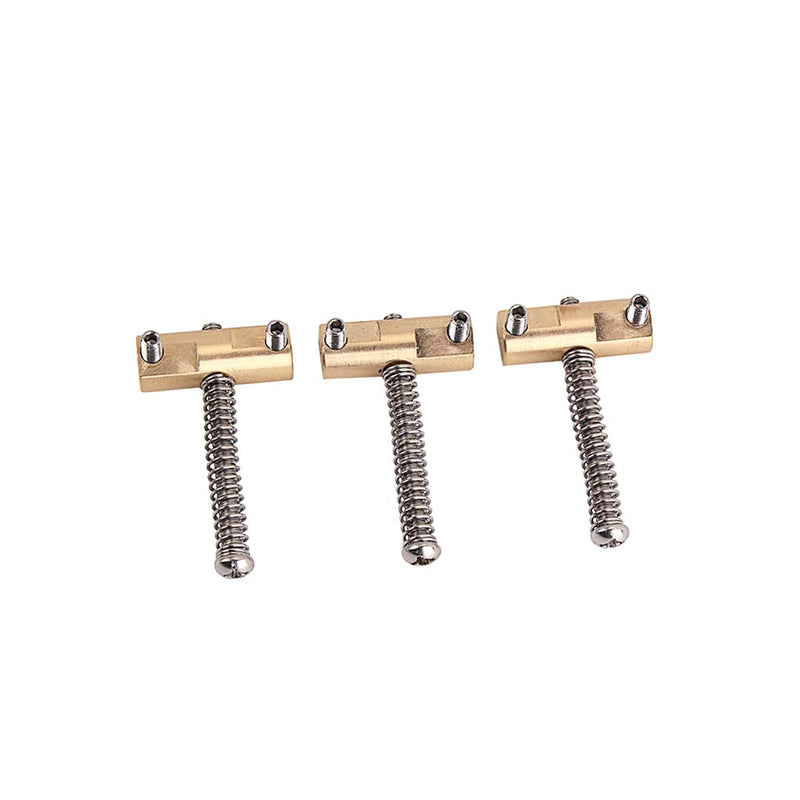 Alnicov Guitar Compensated Bridge Brass Saddles Set (3Pcs) - 10.8mm Barrel-Style Bridge Saddle for Telecaster Tele Style Electric Guitar