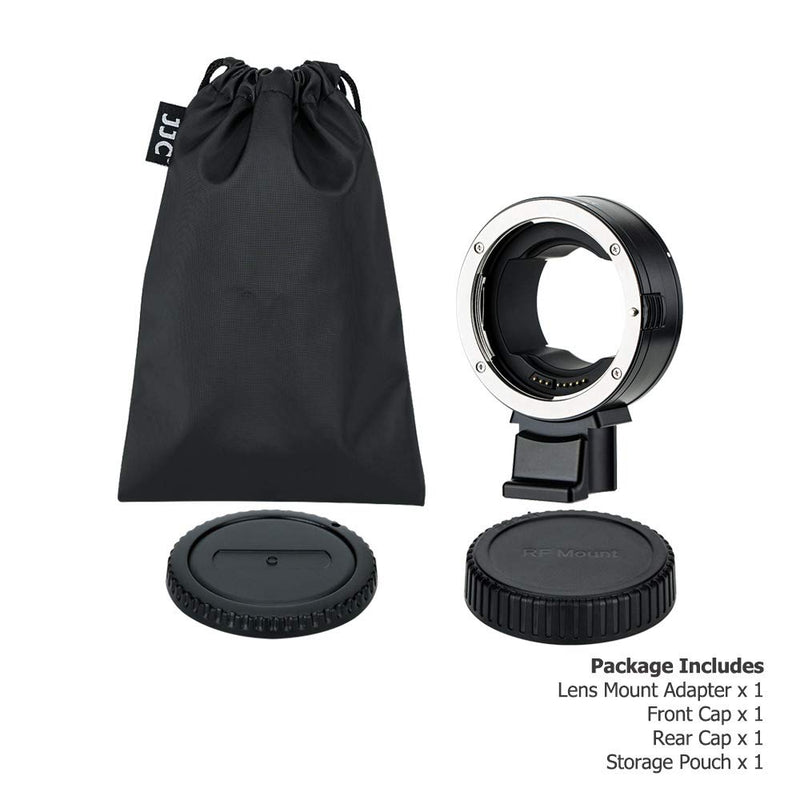 JJC EF-EOS R Auto Focus Metal Lens Mount Adapter for Canon EF EF-S Mount Lens to RF Mount Camera EOS R RP R5 R6 Ra Includes Removable Tripod Foot + RF Lens Rear Cap + EF Mount Camera Body Cap