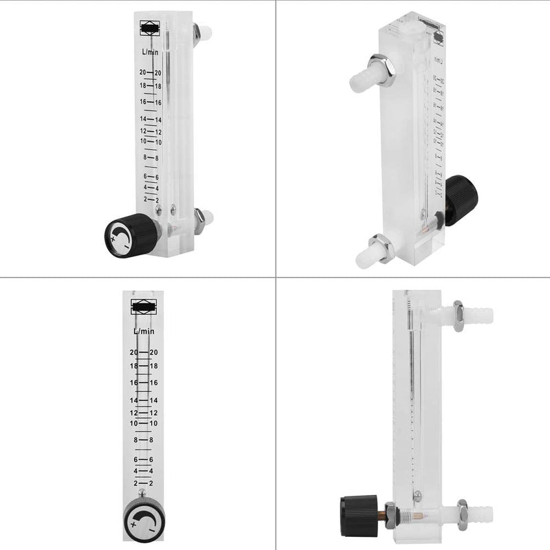 LZQ-7 Acylic Flowmeter 2-20LPM Air Gas Flowmeter Gas Regulator with Control Valve for Measuring Controlling Gas Flow