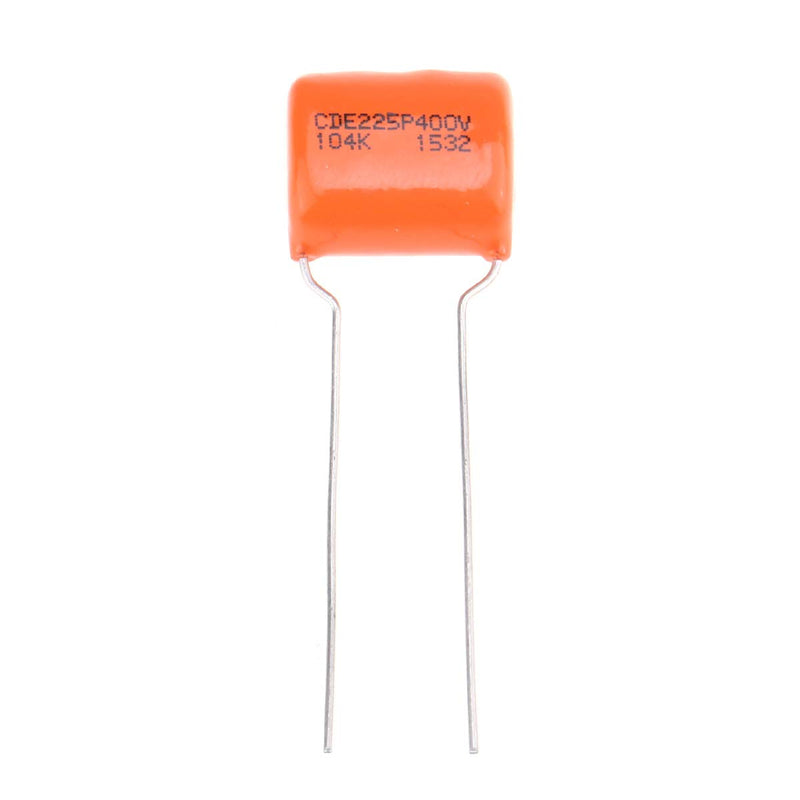 CDE Sprague Orange Drop Capacitors Tone Caps Polyester Film .1uF 225P 104K 400V for Guitar or Bass (Set of 2) 400V 0.1uF