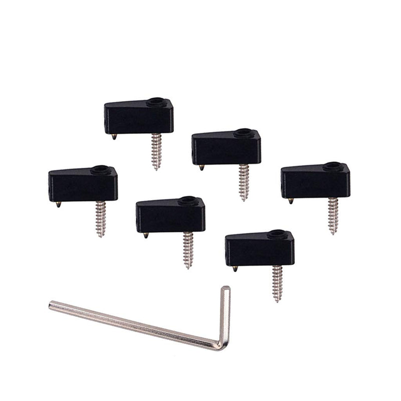 Alnicov High Quality Guitar Parts Headless Electric Bass Guitar String Nut Set with 1 Wrench 6 Screw Black