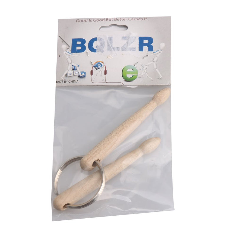 BQLZR 8cm Mini Natural Wood Keychain Drum 2 Sticks Drumsticks Percussion Key Ring Chain Keyrings