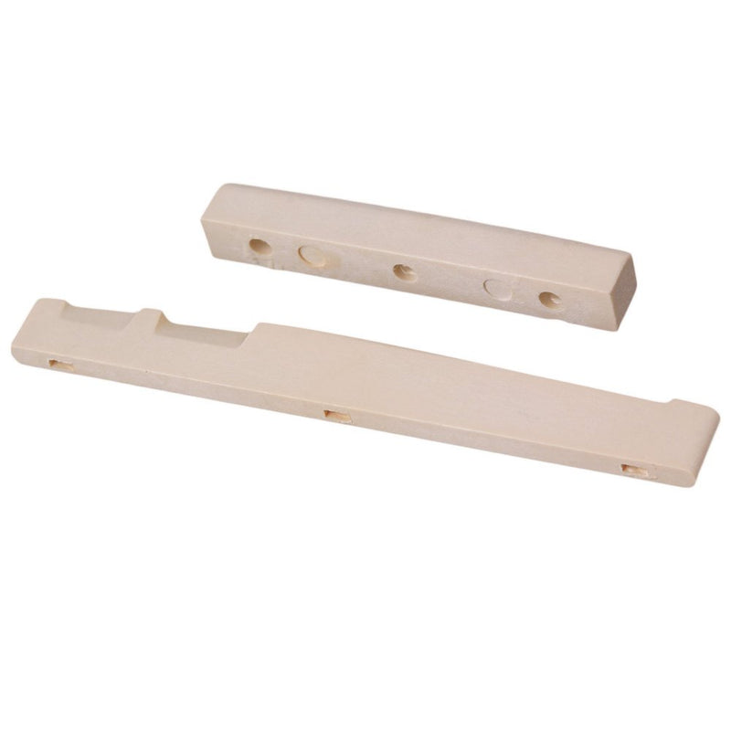 Beige PPS Acoustic Guitar Bridge Nut & Saddle (44x6x9/72x3x8mm) 44x6x9/72x3x8mm