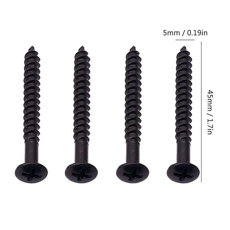MOVKZACV 20 Pack Stainless Steel Guitar Neck Mounting Screws, Electric Guitar Neck Plate Mounting Screws Professional for Guitar Machine Heads(Black) Black
