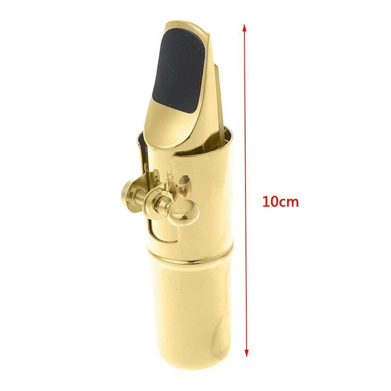 Jinhui Direct Timiy Gold Metal Alto Sax Saxophone Mouthpiece Kit Metal Mouthpiece Cap Ligature (Alto)