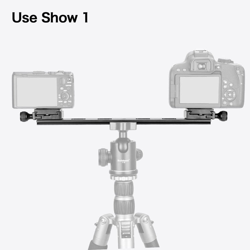 Koolehaoda Lengthened Quick Release Plate Double Dual Quick Release Plate DSLR Camera Tripod Mount Bracket Ball Head with Quick Release Plate (PU-380)