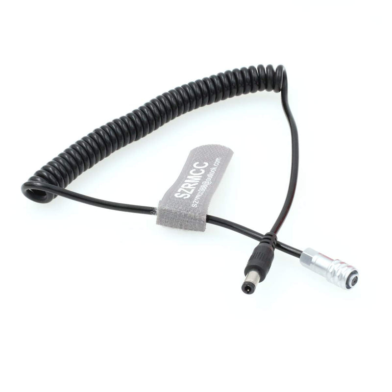 SZRMCC DC 5.5x2.5mm to Weipu SF610 2 Pin Female Plug Power Cable for BMPCC 4K Blackmagic Pocket Cinema 4K Camera (Coiled Cable, Straight DC2.5mm) Coiled Cable