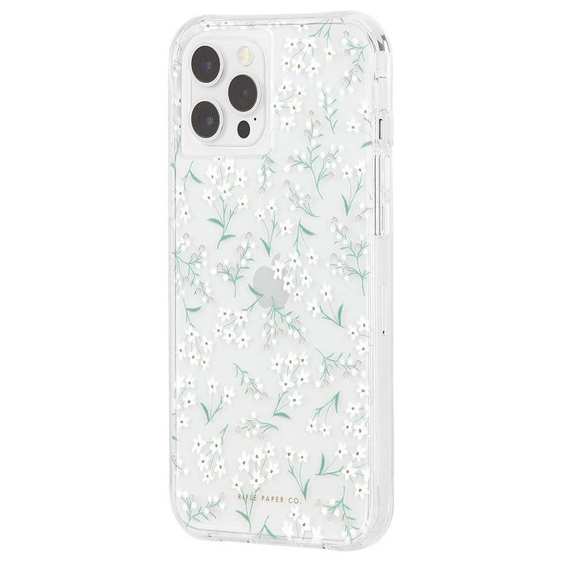 Rifle Paper Co - Case for iPhone 12 and iPhone 12 Pro (5G) - 10 ft Drop Protection - 6.1 Inch - Embellished Petite Fleurs iPhone 12 / iPhone 12 Pro