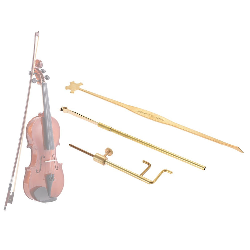 ammoon Violin Luthier Tools Kit Set Sound Post Gauge Measurer & Retriever Clip & Setter Brass