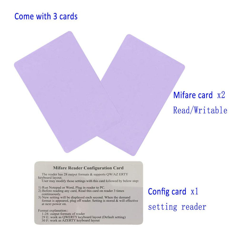 RFID Reader 13.56Mhz Mifare USB RFID Reade As Keyboard Input for Raspberry pi Linux Android Win Mac iOS + 3Pcs Card