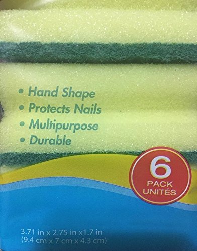 12 Durable Nail Guard Sponge Scrubbers Great for Dishes, Sinks, & Counter Tops Sponge (2)