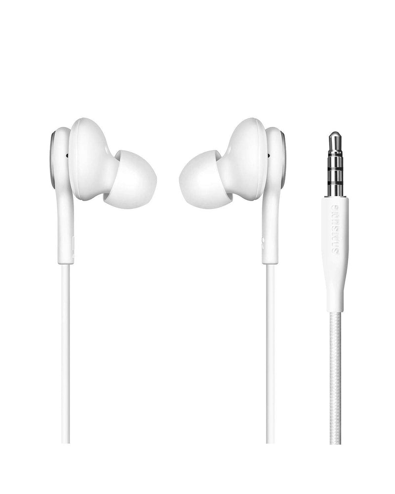 2019 Stereo Headphones for Samsung Galaxy S10 S10e S10 Plus - Designed by AKG - with Microphone (White)