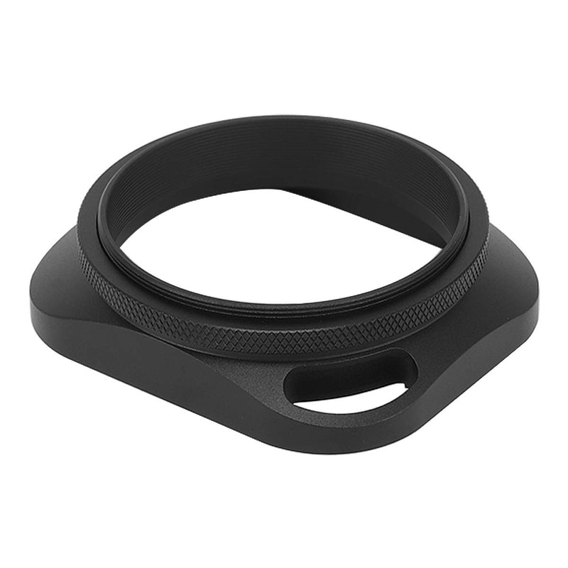 Haoge LH-B55P 55mm Square Metal Screw-in Lens Hood Hollow Out Designed with Cap for Leica Rangefinder Camera with 55mm E55 Filter Thread Lens Black
