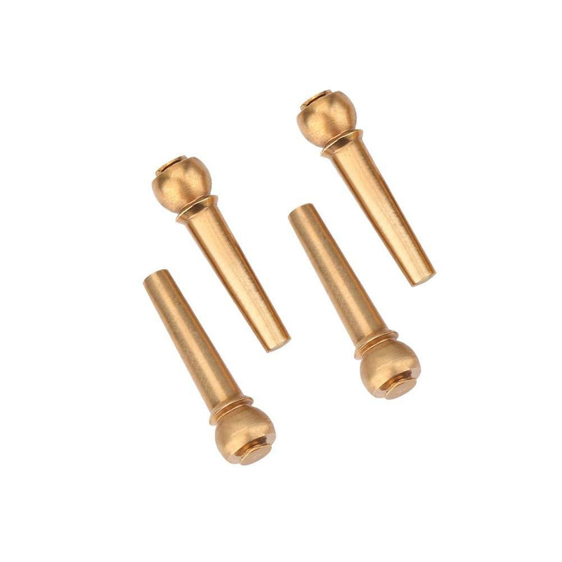 Dilwe Set of 6 Guitar Pin Brass Acoustic Guitar Bridge End Pin for Ukulele, Guitar, Bass, Acoustic Western Guitar Gold