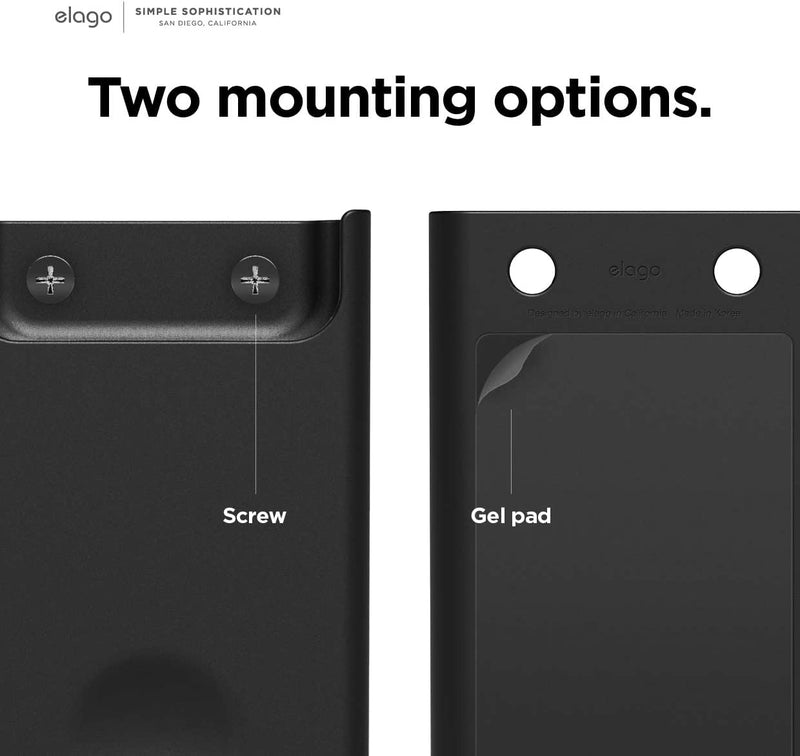 elago Universal Remote Holder Mount Compatible with Apple TV Remote and All Other Remote Controls - Reusable Gel Pad or Screw Mounting Options, Available Wired Charging [ Medium ] [Black] Black