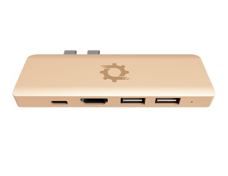 NOV8Tech USB C Hub Triple Display Dual 2 HDMI Multiport Adapter Dongle for MacBook Air 2020 2019 2018, 7in2 Gold Type C Hub, USB C 100W PD Power Charging, SD & Micro SD Card Reader, USB 3.0 & USB 2.0 7 in 2 Dual HDMI 7 in 2 Dual HDMI Gold