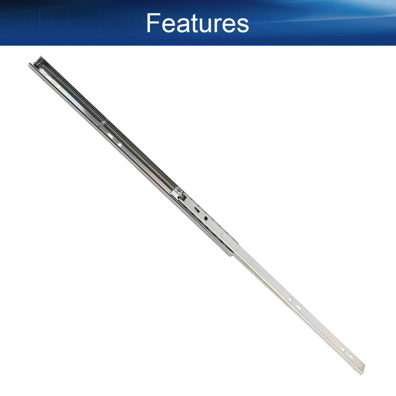Yinpecly 1Pair Metal Ball Bearing Side Mount Drawer Slides for Furniture Drawers, Cold Rolled Steel 2 Fold Ball Slide Drawer Ball Bearing Slide Track Rail, 2 Sections 14" Length 1.06" Wide Silver 14 inch Length