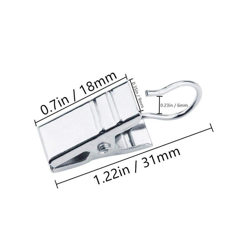 100 PCS Curtain Clips, Stainless Steel Silver Heavy-Duty Hook Clip Set, Shower Curtain Clip for Home Decoration, Photos, Art Craft Display and Outdoor Activities Supplies