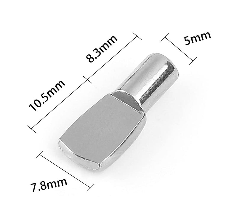 5mm Shelf Pegs Pins,50 Pieces Cabinet Furniture Spoon Shape Support Pegs for Shelves Nickel Plated