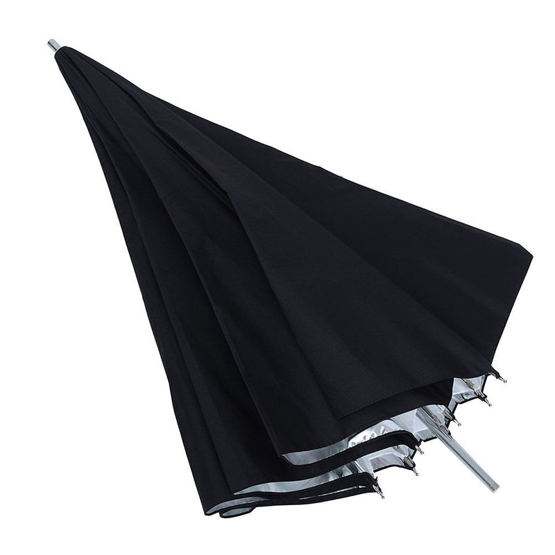 CowboyStudio 43in White Satin Umbrella with Reflective Silver Backing and Removable Black Cover 43 inch