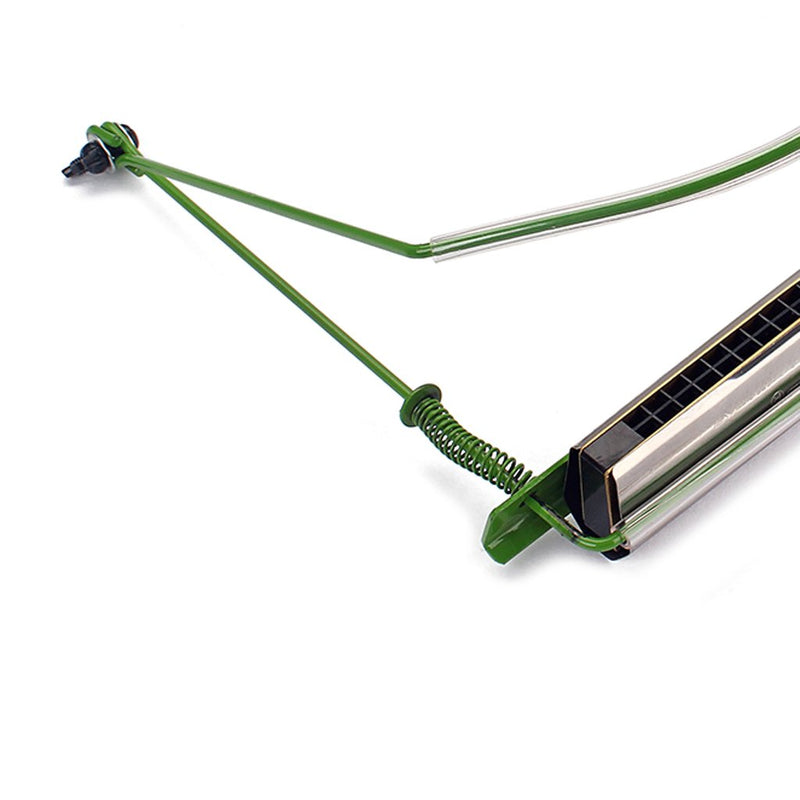 Alnicov Harmonica Holder Neck Holder Stand for 10-Hole Harmonicas Green