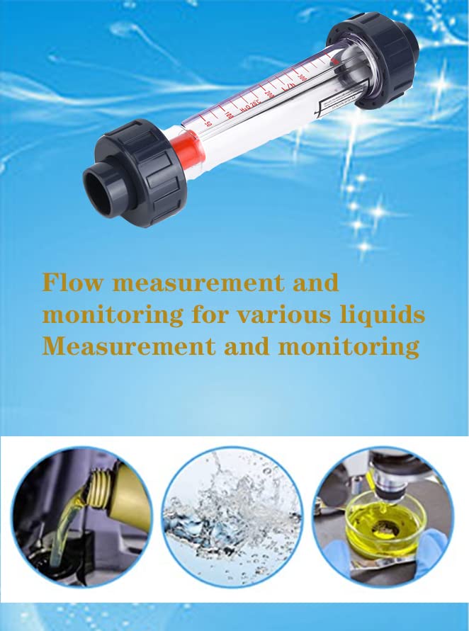 Heayzoki Liquid Flowmeter,Water Liquid Flow Meter Flowmeter,LZS-20 (D) ABS Plastic Tube Type Liquid Flowmeter