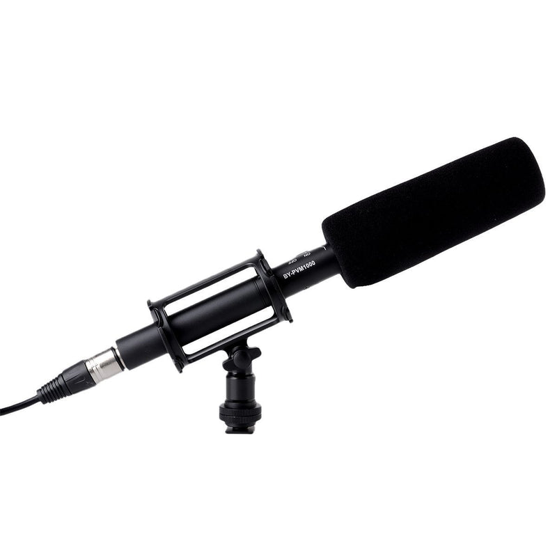 Shock Mount for Shotgun Mic Interview Recording, BOYA BY-C04 Camera Microphone Shockmount & Hot Shoe Mount for Professional Shotgun Microphone Senheisser ME66 Rode NTG-2 NTG-1 Audio-Technica AT-875R