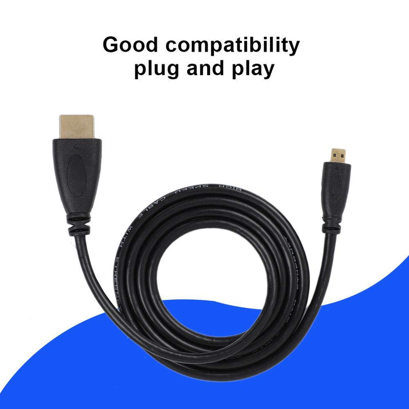 Yencoly Micro to HDMI HD Cable, Plug and Play HDMI Cable, for Raspberry Pi 4B(1 Meter) 1 meter