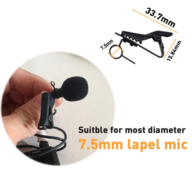 BAISDY 10PCS Lapel Microphone Clip Replacement Kit for Lavalier Lapel Microphone, 7.5mm