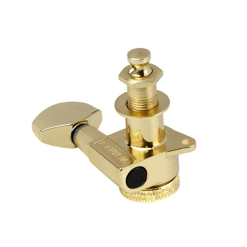 FLEOR Golden 6-in-line Locking Tuners Guitar Tuning Pegs 6L Machine Head Keys for Electric or Acoustic Guitar