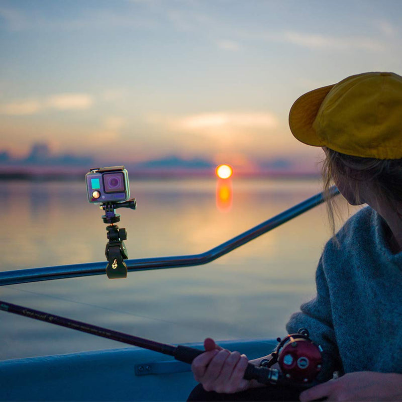 [AUSTRALIA] - Kolasels Easy-Mounted Gun/Rod/Bow Camera Clamp Mount with 1/4 Thread for GoPro Hero 9/8/7/6/5/4/3+/3/2/1 Session Action Camera, Hunting Camera Accessory Fishing Pole Clamp 