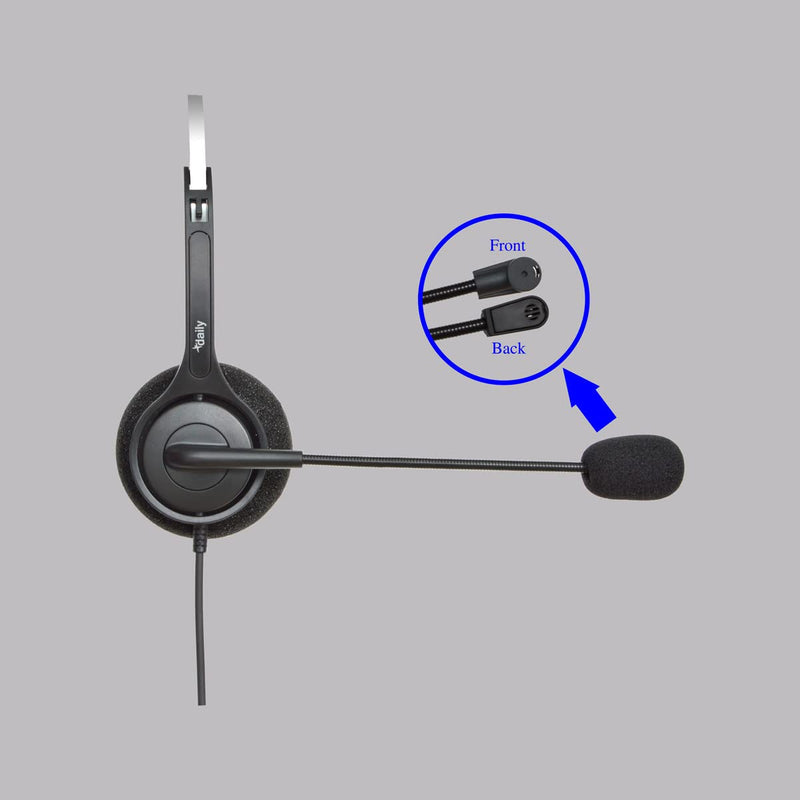 2.5 mm Jack Phone Headset On Ear Headphones Hands Free for Cordless Landline Telephones
