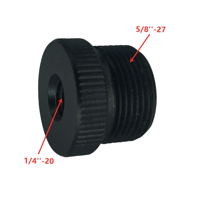 5/8''-27 Male to 1/4''-20 Female Mic Screw Adapter for use with mic Stands with 1/4''-20 Threads (Black) Black