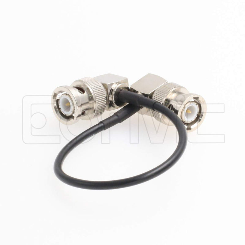 Eonvic 75 Ohm BNC Male Right Angle RG174 Coax Cable (2X 15cm/6in) 2X 15cm/6in