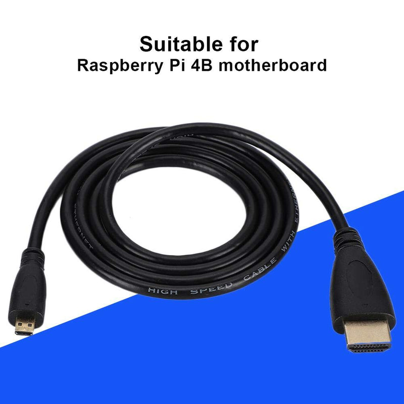 Yencoly Micro to HDMI HD Cable, Plug and Play HDMI Cable, for Raspberry Pi 4B(1 Meter) 1 meter