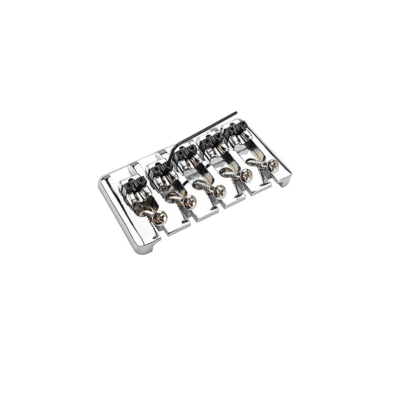 Alnicov 5 String Fixed Bridge for Electric Bass Guitar Parts Accessories Chrome