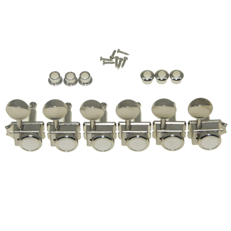 Dopro 6 Inline Vintage Style Locking Tuners Guitar Tuning Keys Pegs Lock Guitar Machine Heads Fits Strat Tele Guitars Nickel