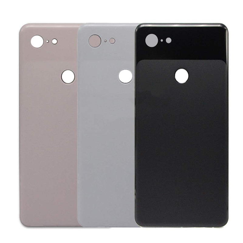 Glass Battery Back Cover Rear Door Housing Case for Google Pixel 3 XL 3XL G013D G013C Black (no Lens) no lens