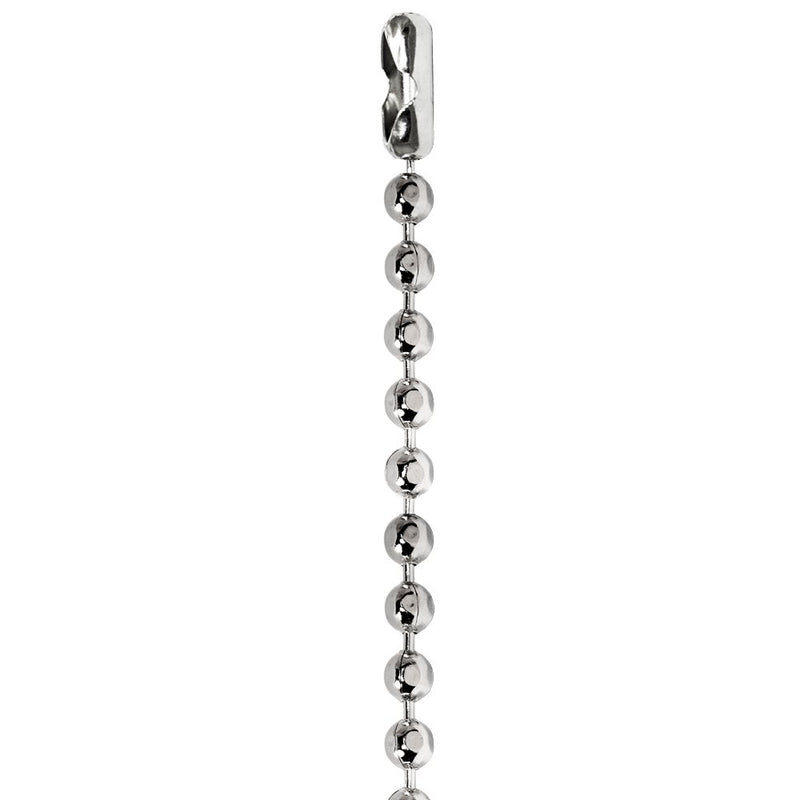 3 Foot Length Ball Chains, Number 6 Size, Sparkling Faceted Nickel Plated Steel with Matching Connectors (3 Pack)