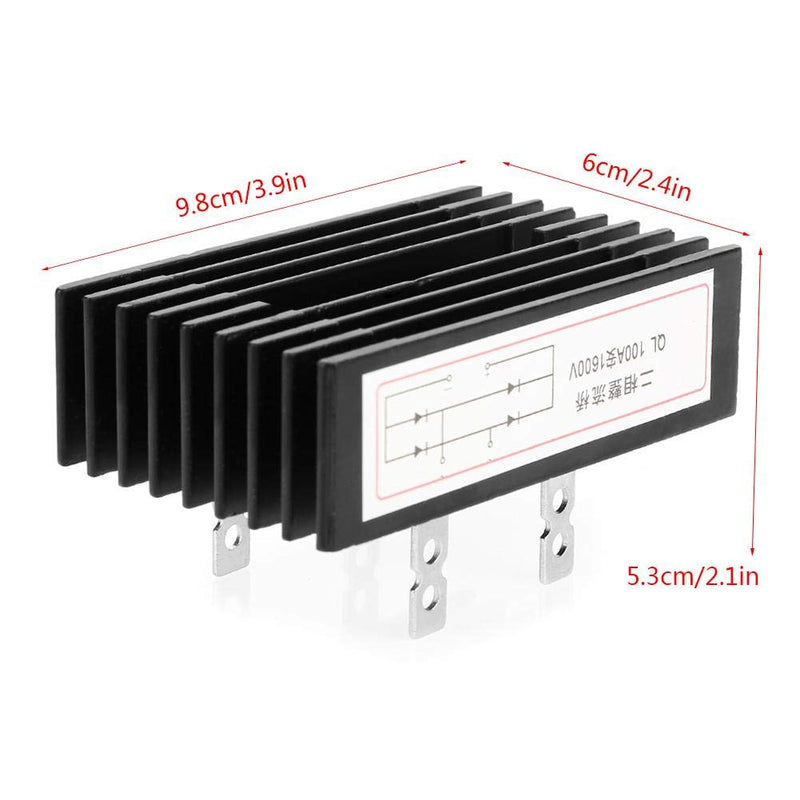 Bridge Rectifier, 2-Phase Diode Bridge Rectifier 100A 1600V Full Wave Silicon Diodes Bridge Rectifier Diode High Power with Heat Sink