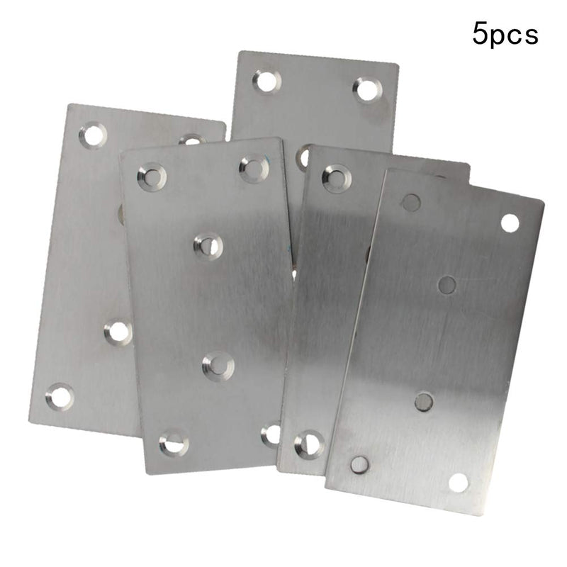 [AUSTRALIA] - Bettomshin 5 PCS Flat Fixed Straight Bracket Repair Board 3.94" x 1.97"Brushed Stainless Steel Surface Connection Angle Bracket Gusset Plate 
