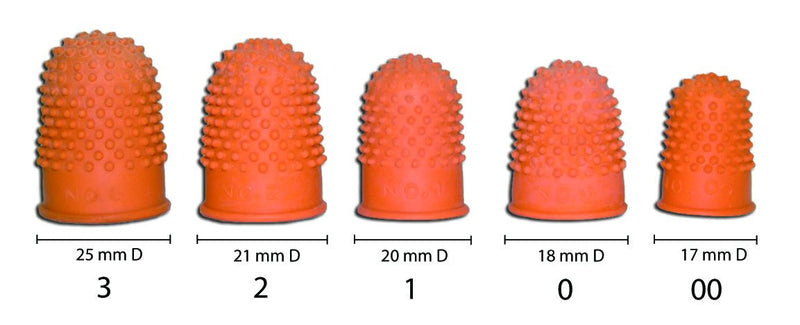 Pack of 20 Studded Natural Rubber Finger Cone Thimblettes in 5 sizes For Note Counting and Page Turning