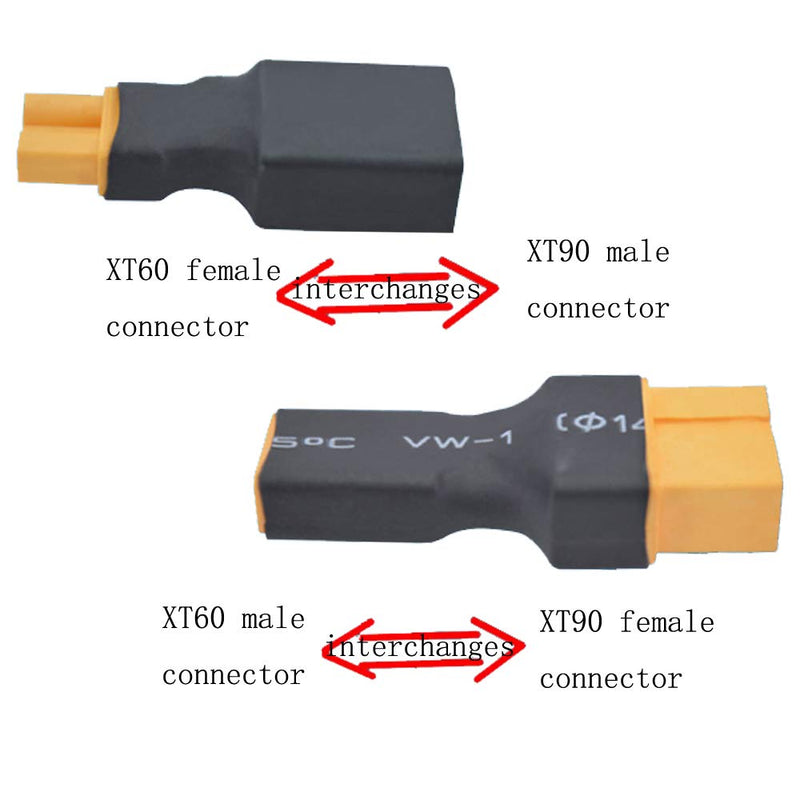 4 Pairs Wireless XT90 Male Female Plug Connector to XT60 Male Female Plug Connector Conversion Adapter for RC LiPo Battery