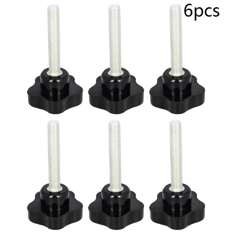 Othmro 6Pcs Star Lock Nut Rod Knobs, M10x50mm Thread Replacement Star Hand Knobs Tightening Screws Hand Tightening Knobs Quick Removal Replacement Parts for Saws Drill Presses Lathes Black 6 Pieces M10*50mm