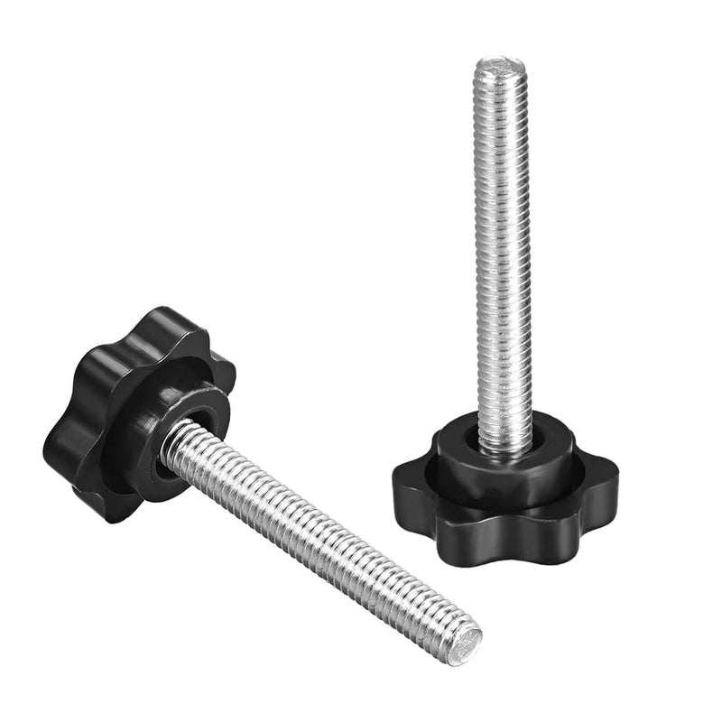 uxcell Clamping Screw Knob, Plum Hex Shaped Grips Star Knob M6 x 50mm Male Thread, 10 Pcs M6*50