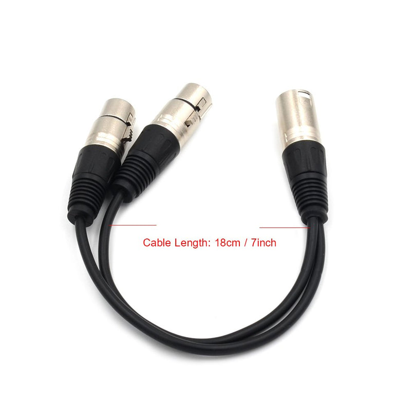 [AUSTRALIA] - JLTPH 3 Pin XLR Splitter Y-Adapter Male to 2 Female DMX Cable for Microphone 