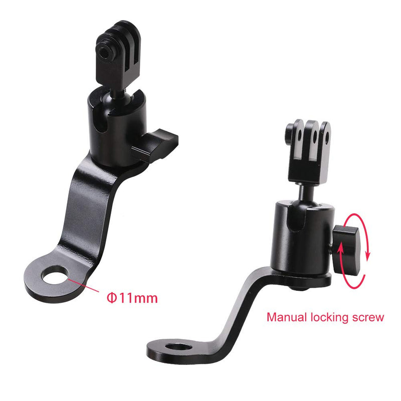 SUREWO Aluminum Motorcycle Rearview Mirror Mount Bracket Holder Compatible with GoPro Hero 10/9/8/7/6(2018)/5 Black APEMAN AKASO TENKER Campark DJI Osmo Action and More