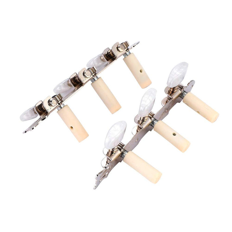 Bnineteenteam Classical Guitar String Tuning Peg 3L + 3R, Silver Guitar String Tuners Machine Heads